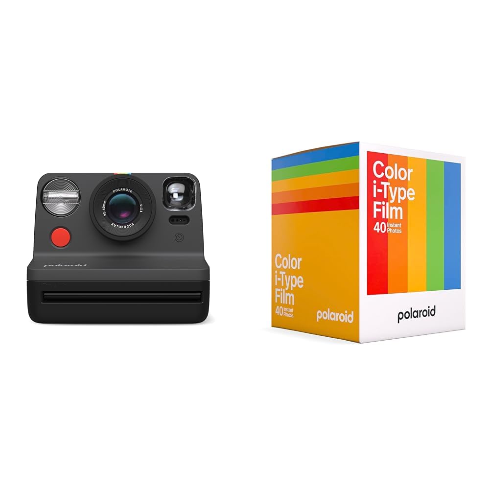 Polaroid Now Gen 2 Fotocamera Istantanea - Nero & Pellicola Istantanea Colore per i-Type - Confezione 40 Pellicole - 6010