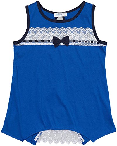 Image of ToBeInStyle Girl's Adorable Flower Print Tank Top w /Back Lace Design