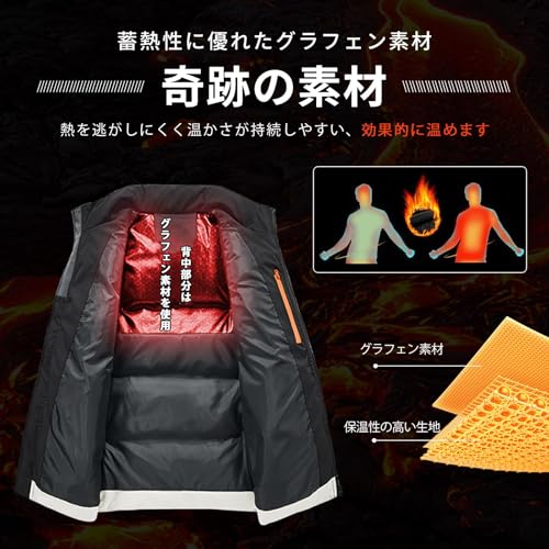 Manatsulife ベスト メンズ 防寒 中綿 ダウンベスト MJ8918- の商品画像 3