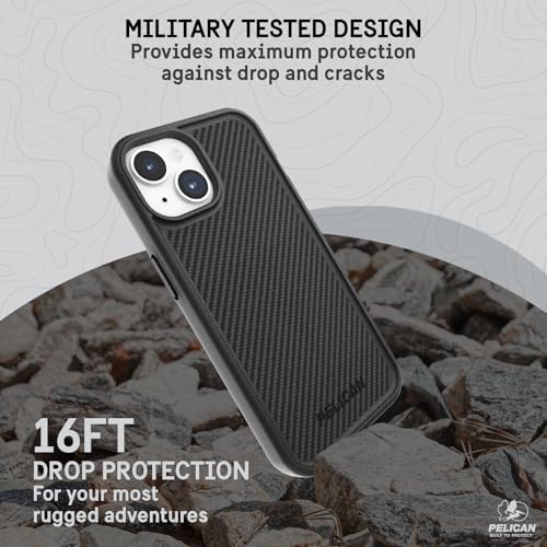 Image of Pelican Protector Series - Case 6.1 inch [Compatible with Magnetic Accessories] Magnetic Phone Case w /Anti-Scratch Technology [15FT MIL-Grade Drop Protection] Rugged, Heavy Duty Cover for - Carbon