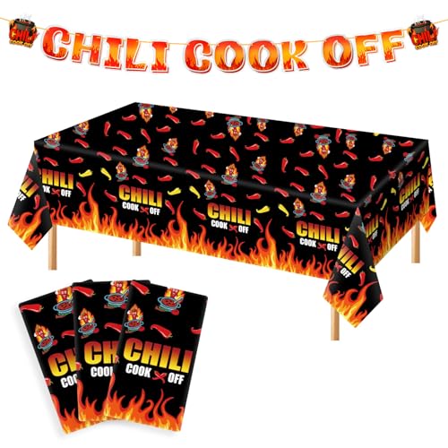 4Pcs Chili Cook Off Decorations Set Include 3P 51.2" x
