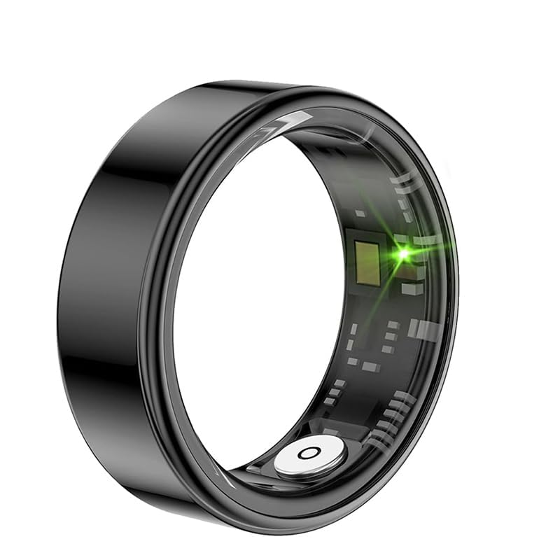 Image of Ustick Smart Ring Health Tracker, Fitness Sleep & Heart Rate Monitor Tracker Smart Ring, Waterproof Bluetooth Fitness Tracker Ring IP68 Waterproof (Black, 12)
