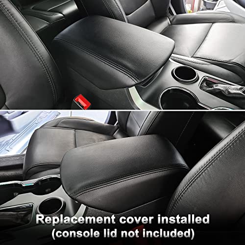 Kbh Auto Front Center Console Armrest Cover For Ford Explorer 2011-2019 Vinyl Microfiber Leather Console Replacement Black #TOP5