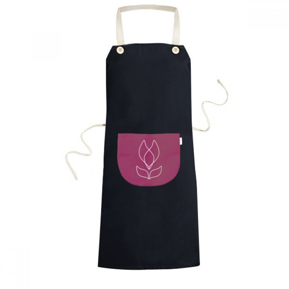 Tablier de cuisine fleur noir 70x67cm bavoir de cuisine poche femme homme