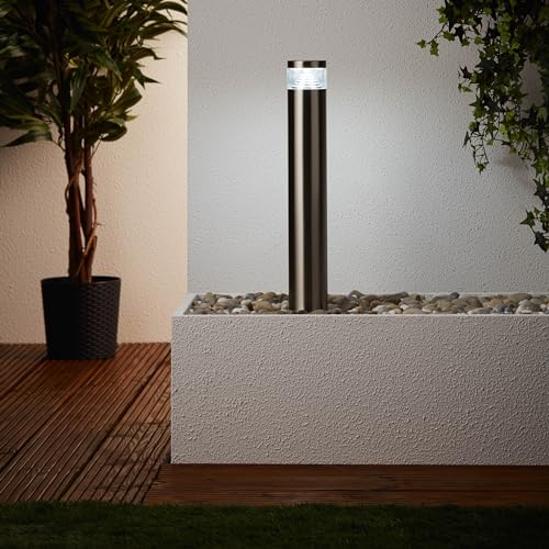 LED Wegeleuchte Outdoor – 80 Cm Hoch, 15 Cm Ø, IP44, 3000K, 1100 Lumen, Sand-Schwarz