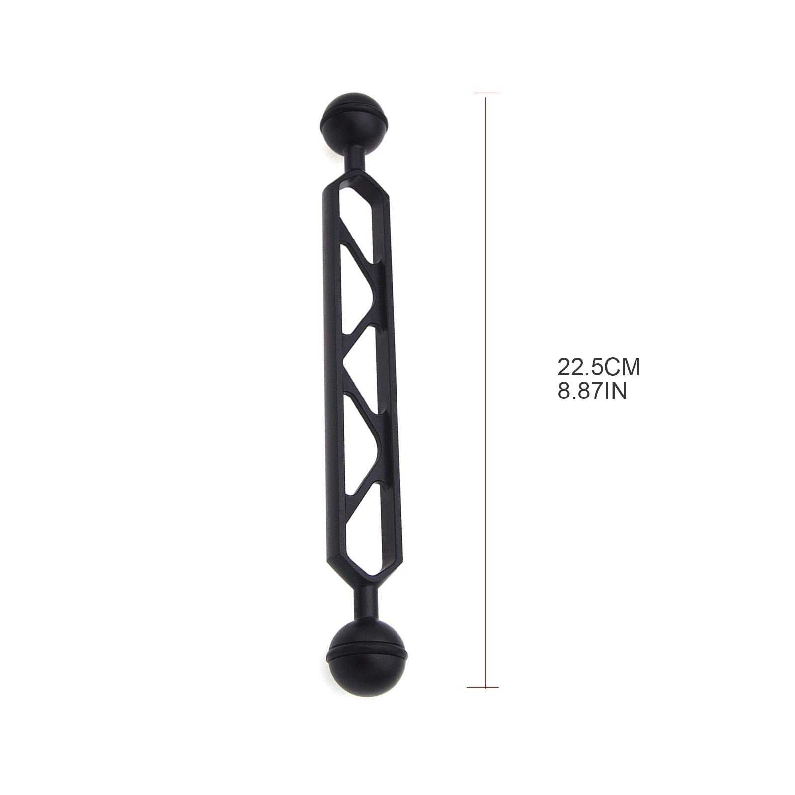 Conector de brazo subacuático de aluminio de 8 pulgadas, extensión de cabeza esférica para bandeja de cámara de buceo, soporte de extensión de brazo de bola a prueba de óxido, cámara subacuática