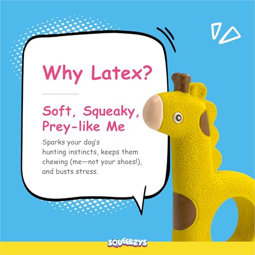 Image of Holey Giraffe - Squeaky Toys for Dogs, Latex Dog Toys for Large Dogs (0-30kgs) - Yellow