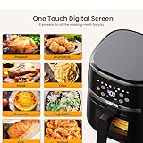 Air Fryer Oven 5QT, Air Fryers with Oil Free Touch Screen Low Noise, 8-in-1 Functions, Air Fry, Roast, Bake, Broil, Preheat, Digital Small Air Fryer, Timer & Temperature Control Compact Air Fryers