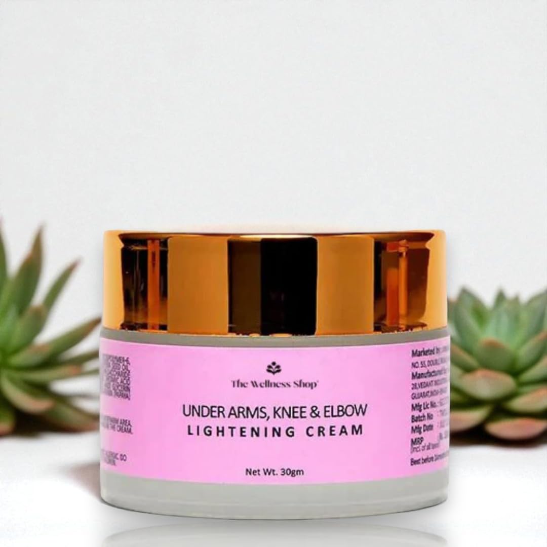 The Wellness Shop Under Arms, Knee & Elbow Lightening Cream | With Papaya and Vitamin E | Improves Skin Tone | Reduces Dark Spots | Deeply Hydrates | Nourishing | 30 Grm