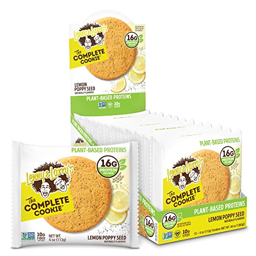 Lenny & Larry's The Complete Cookie, Lemon Poppy Seed, Soft Baked, 16G Plant Protein, Vegan, Non-Gmo, 4 Ounce (Pack Of 12) #TOP1