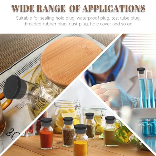 Image of 51Pcs High Temp Silicone Plug Mount Set, 8MM 10MM 15MM 19MM 21MM 26MM Hollow T Shaped Rubber Stopper Hole Plugs for Wiring, Wire Cable, Hole Plugs, Automotive, Firewall, Desk, Water Pipe