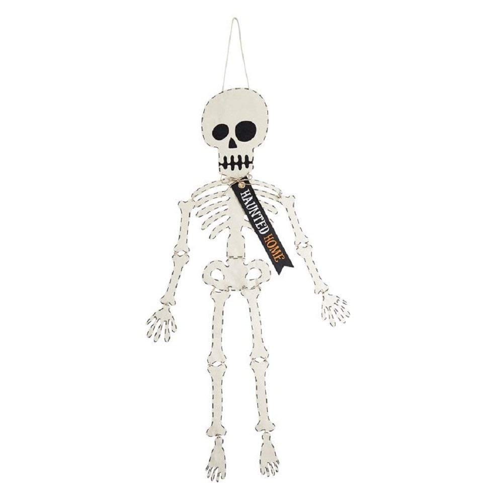 Mud Pie White Halloween Skeleton Door Hanger, 59" X 19"