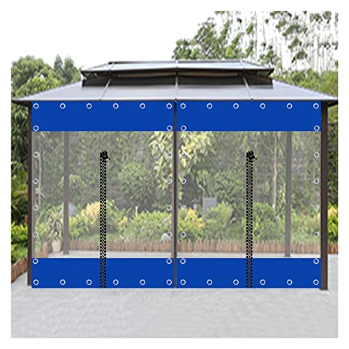 Auvent transparent avec œillets, panneaux latéraux pour tonnelle, couverture de terrasse avec fermeture éclair, crochets pour abris auto, porches, pavillons (1 x 2,5 m)