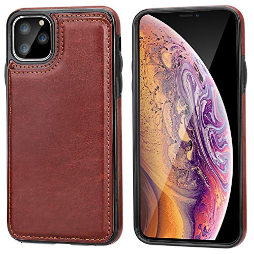 Capa carteira para iPhone 11 Pro com suporte para cartão, OT ONETOP couro PU com suporte para cartão