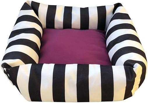 Lüks Kare Zebra Desen Kedi Köpek Yatağı, Pembe