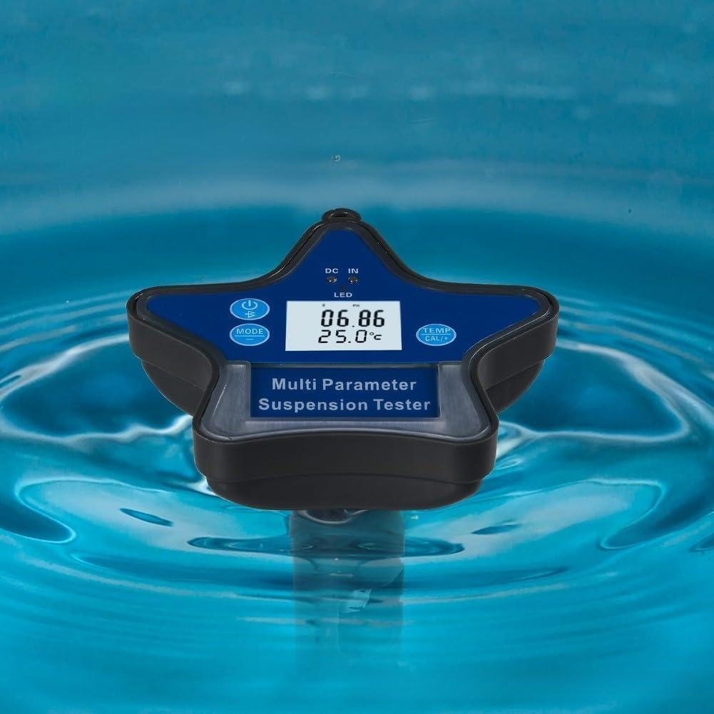 9-in-1 Wasserqualitätsprüfer pH Salz ORP für tuya App Digitaler Pooltester pH Salz Temperatur Leitfähigkeit für tuya Smart Wassertester für Pool Aquarium Labor Wasseranalysegerät 9 Parameter pH ORP | Misst 9 Werte gleichzeitig, für tuya App , Echtzeit-Dat
