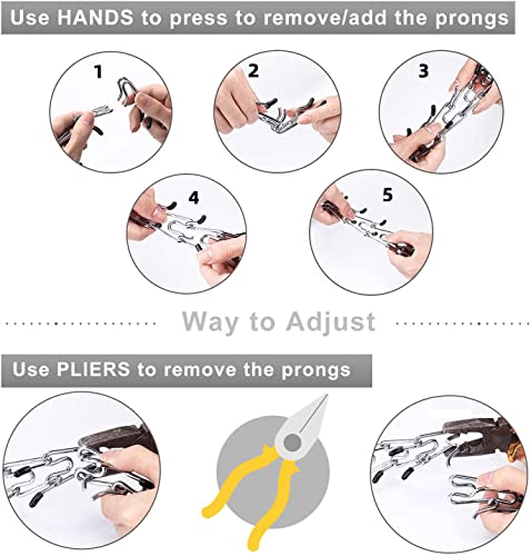 Prong Collar For Dogs, Dog Choke Pinch Training Collar,Adjustable Stainless Steel Links With Protective Rubber Tips, Prong Training Collar With Quick Release Locking Carabiner For Medium Large Dogs #TOP3