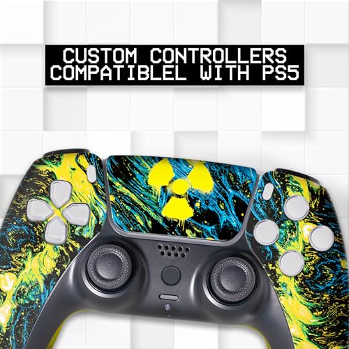 Image of Radioactiive Custom PS-5 Controller Wireless compatible with Play-Station 5 Console by BCB Controllers | Proudly Customized in USA with Permanent HYDRO-DIP Printing (NOT JUST A SKIN)