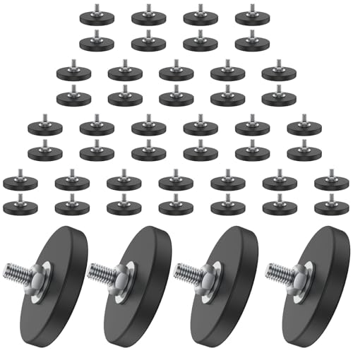 Image of 48 Pack Rubber Coated Magnets M6 Rock Light Magnets 1.69 Inch Mounting Magnet Thread Stud Magnetic Anti-Scratch Strong for Rock Light Bar Camera Cabinet Blackboard Refrigerator (48 Pack)