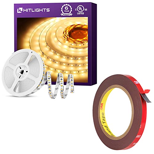 Tira de LED blanca cálida 16.4 pies con cinta adhesiva resistente miniatura 1