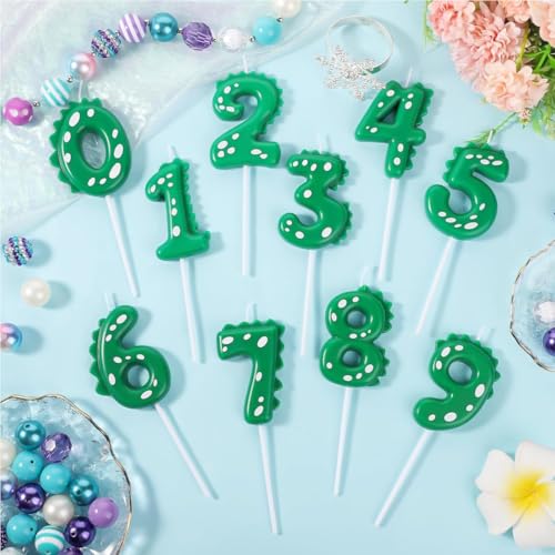 ZHAOYCSH Dinosaur Birthday Candles, Number 2 Cake Candles with Dino Toppers for Themed Party Decorations, Green Dinosaur Themed Birthday Supplies for Kids Boys & Girls for Cake and Cupcake Decor - Image 6