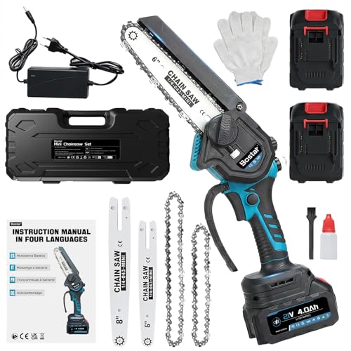 Bostar Motosega a Batteria 6 e 8 Pollici, Motore Brushless