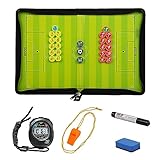 Vegena Taktiktafel Fußball, Taktikmappe Fußball, Magnetische Taktikmappe, Tragbar Trainermappe Fußball Fußball Trainingszubehör Fußball Magnetic Coach Board Schiedsrichterausrüstung Taktikmappe
