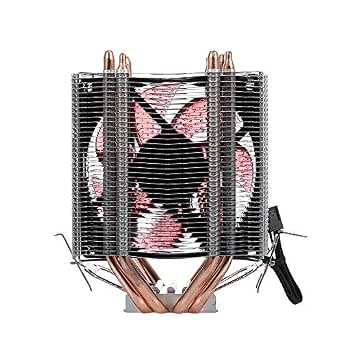 pekdi CPU Cooler Fan Heatsink 4 Heatpipe 2 Fans Quiet Heatsink Radiator ...