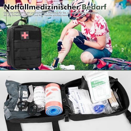 Erste Hilfe Set, 46 Stück Erste Hilfe Trauma Set, First Aid Kit Military, Medizinische Taktische Tasche, Notfall Trauma Ausrüstung für, Jagd, Wandern, Zuhause, Outdoor-Camping, Auto und Abenteuer – Bild 4