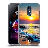 Head Hülle Designs Farbiger Sonnenuntergang Über Dem Meer W&evolle Strände Soft Gel Handyhülle Hülle kompatibel mit LG X4 Plus
