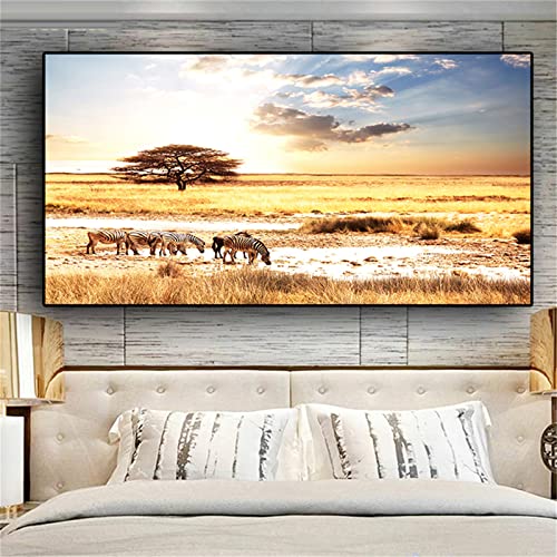 Peinture diamant zèbre africain pour réduire le stress et décorer votre grand mur de salon