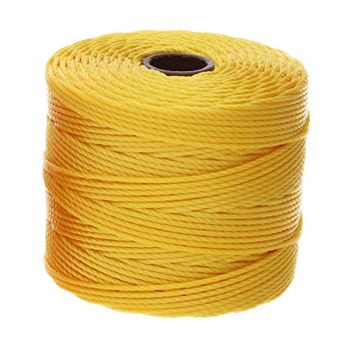 The Beadsmith S-Lon #18 Cord â€“ Golden Yellow Color â€“ Card of 77 Yards - Ideal for Stringing Beading Crochet and Micro-Macrame Jewelry- Compatible with Kumihimo Projects