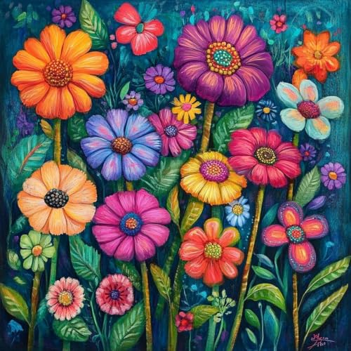 Image of Flowers Stamped Cross Stitch Kits Printed Dimensions Embroidery Art Craft | Flowers Counted Cross Stitch Kits for Beginner, 11CT Needlepoint Printed Dimensions Embroidery Kit for Adults,Art DIY Craft