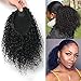 Short Afro Kinky Curly Ponytail Hair Piece for African American Ponytail Extension Synthetic Afro Kinky Curly Ponytail for Women (Black(1B#))