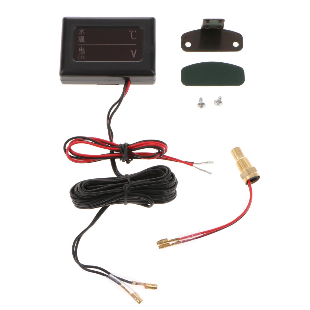 MYADDICTION DC12V-24V Car LCD Digital Voltmeter Water Temp Gauge Meter with Sensor 10mm-image-19