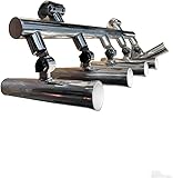 5 Tubes Fishing Rod Holder, 304 Stainless Steel Fishing Rods Holder Boat Rocket Launcher with 35° Angle Adjust T Top Can Hold Rods 21.1- 42.2mm in Diameter