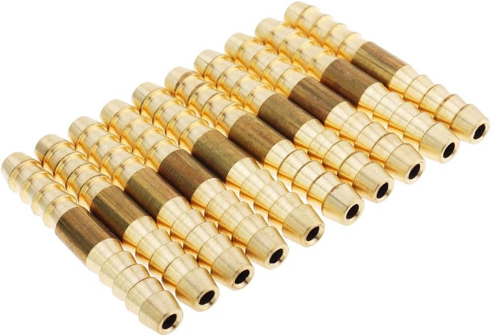 LTWFITTING Brass Barb Hose Splicer Mender 1/8-Inch Fitting Air Water Fuel Boat(Pack of 10)