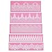 Beasea Lace Mold for Cake Decorating, 5pcs Silicone Lace Mats for Cakes, Pink Fondant Lace Molds Silicone Tools Flower Pattern Molds Embossed Sugar Craft Tools