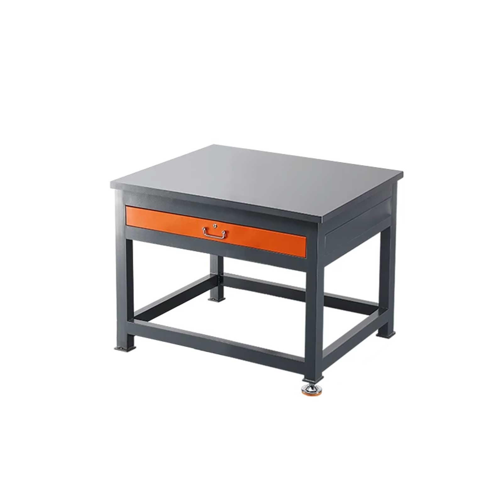 Industrial Workbench, Heavy-Duty All-Steel Construction with 2 Lockable Drawers & Open Storage, for Garage Workshop(A)