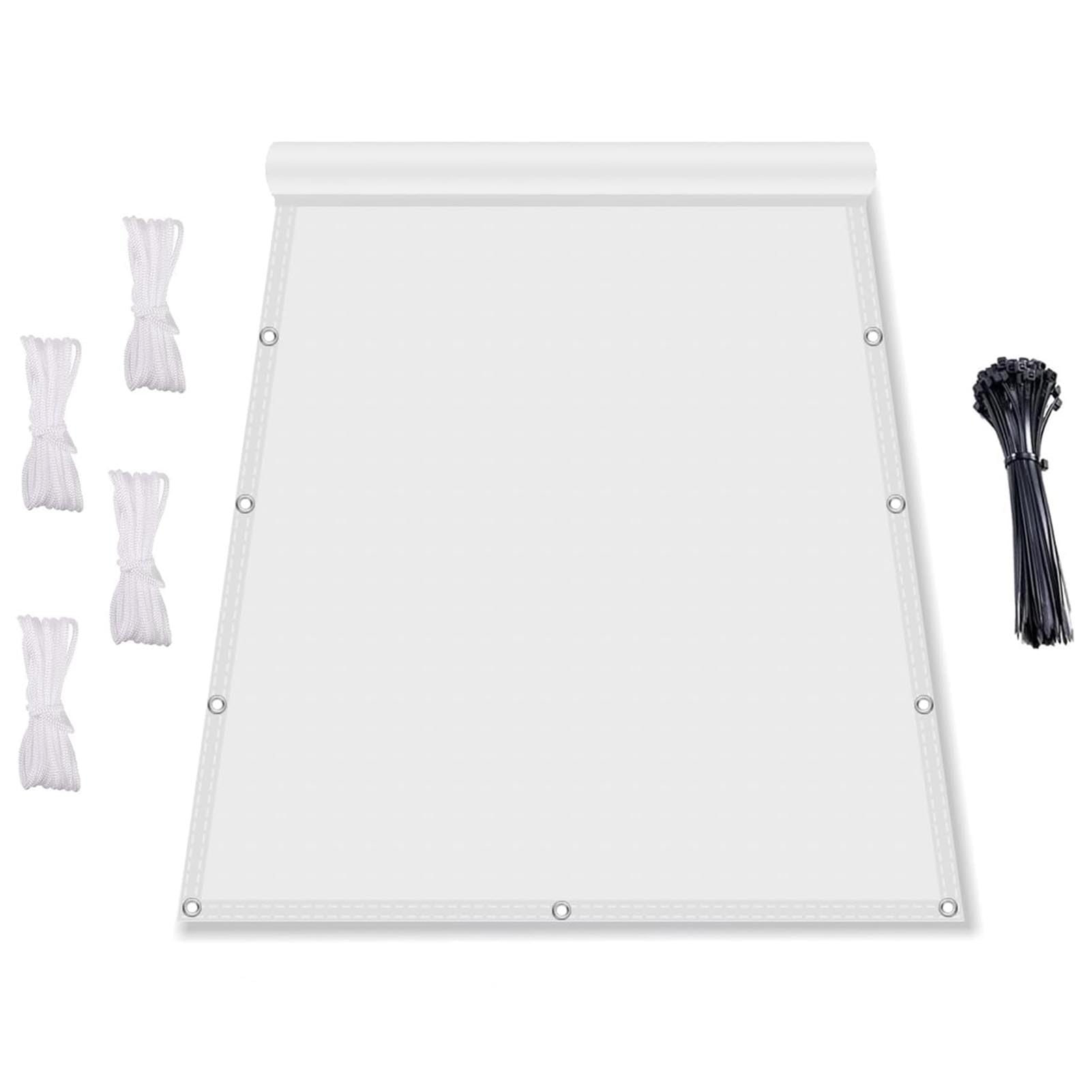 GJZQDKX Waterproof Rectangle Sun Shade Sail - UV Protection Canopy for Terrace, Weather Resistant, Available Sizes (1.6x9m, White) - Perfect for Outdoor Shade Solutions