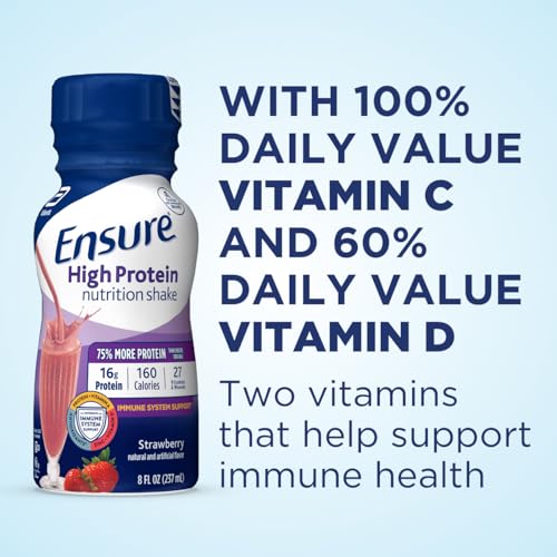 Ensure 66546 High Protein Nutritional Shake, 16G Protein, Meal Replacement Shakes, With Nutrients To Support Immune System Health, Strawberry thumb #2