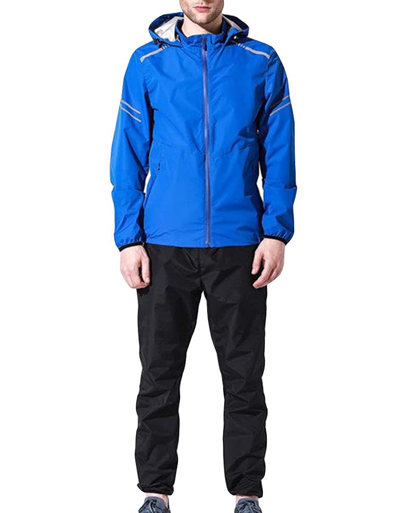 GUOCU Unisex Leicht Trainingsanzug Gewichtsverlust Laufen Fitness Kletter anzug Lange Ärmel Trainingsjacken & Hosen Sport Saunaanzug Schwitzanzug Abnehmen Fitness Anzug