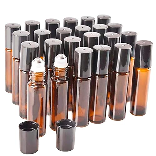 Kit com 20 Frascos de Vidro Âmbar Roll-on 10mL (vidro grosso)