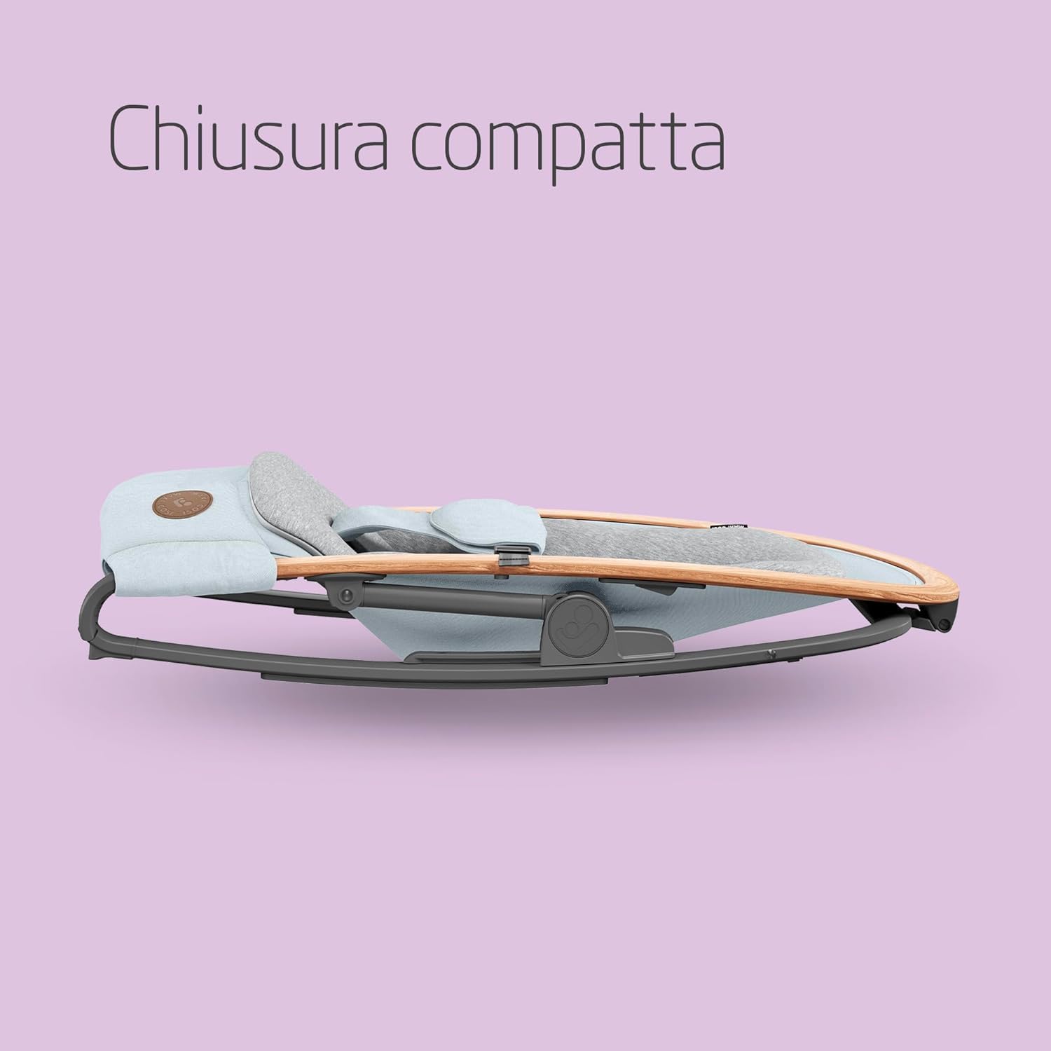 Maxi-Cosi Kori Sdraietta Neonati in Tessuto, 0-6 mesi, 9 kg, Sdraietta Pieghevole, 3 Posizioni di Reclinabile, Chiusura Compatta, Cinture Easy-in, Chiusura Compatta, Essential Grey