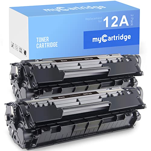 myCartridge 12A Toner Compatible Toner Cartridges Replacement for HP 12A Q2612A use for HP Laserjet 1020 1010 3030 3050 3055 3020 1022n 3052 M1005 M1319f Printer (Black 2 Pack) Q2612A Black Toner