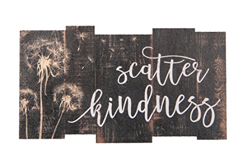 Scatter Kindness Dandelion Dark Brown Lath Look 3.5 x 2 Wood Inspirational Magnet
