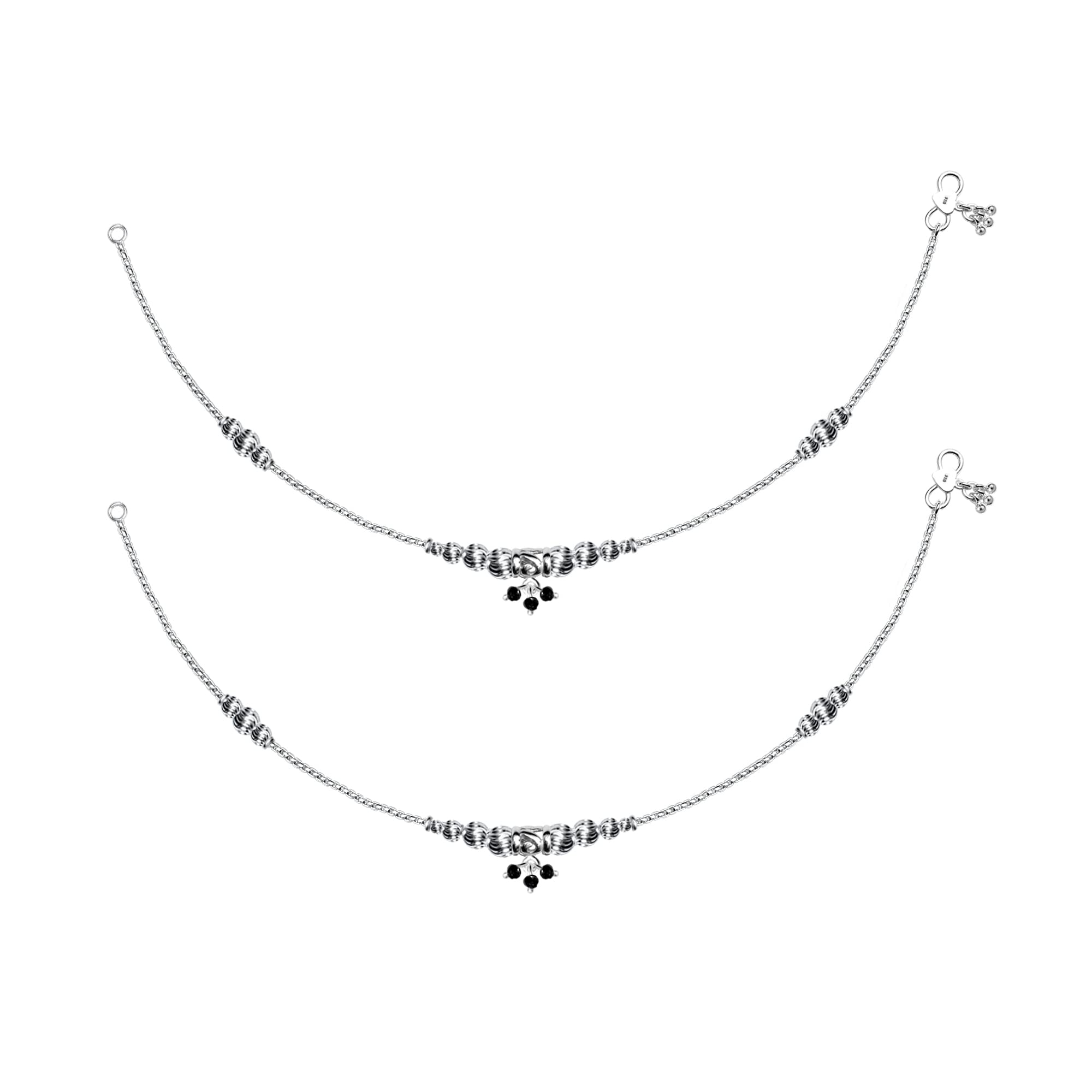 LeCalla 925 Sterling Silver BIS Hallmarked Cut Bead Designer Anklets for Women and Girls (B0B3ML8VRG) Amazon Price History, Amazon Price Tracker