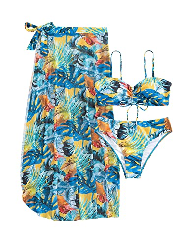 Maillot de bain 3 pièces avec jupe de plage pour masquer les hanches avec style