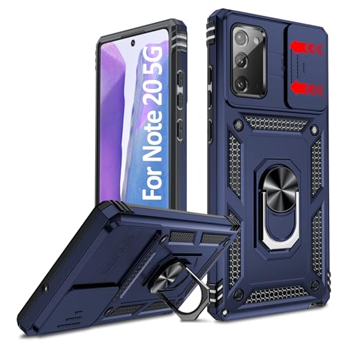 Coque Samsung Note 20 5G LeYi antichoc avec anneau rotatif et cache caméra