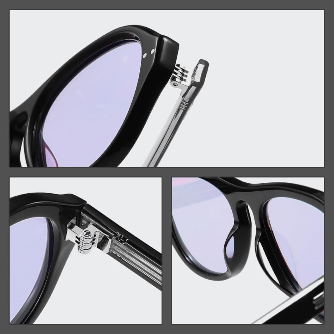 Occhiali da sole ovali con montatura in acetato e lenti spesse in nylon, alla moda con protezione UV400.
